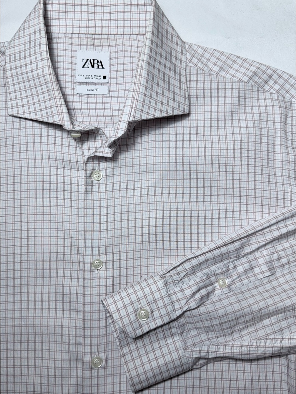 ZARA Wide Spread Check Shirt